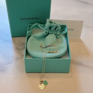 Authentic Tiffany Blue Double Heart Tag Necklace